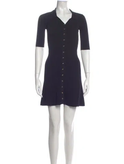 Pre-owned Maje V-neck Mini Dress In Blue