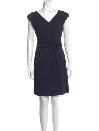 Pre-owned Maje V-neck Mini Dress In Blue