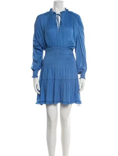 Pre-owned Maje V-neck Mini Dress In Blue