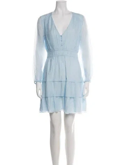 Pre-owned Maje V-neck Mini Dress In Blue