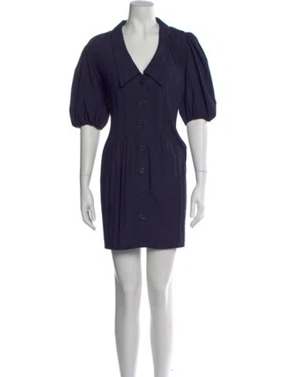 Pre-owned Maje V-neck Mini Dress In Blue