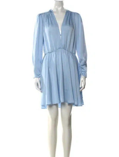 Pre-owned Maje V-neck Mini Dress In Blue
