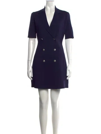 Pre-owned Maje V-neck Mini Dress In Blue