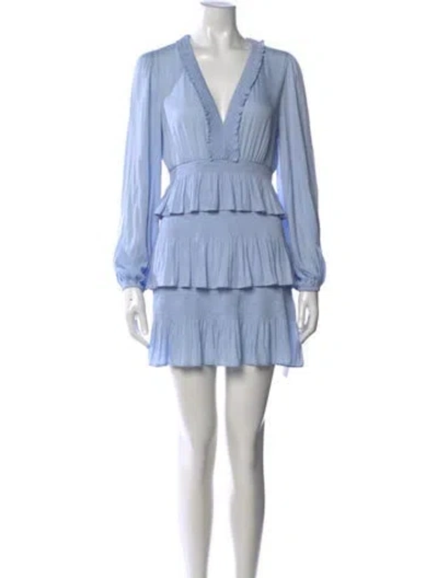 Pre-owned Maje V-neck Mini Dress In Blue