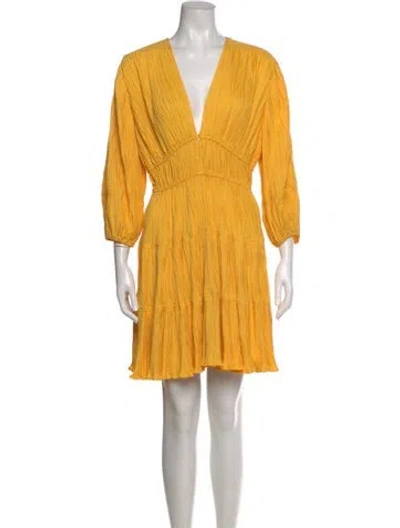 Pre-owned Maje V-neck Mini Dress In Gold