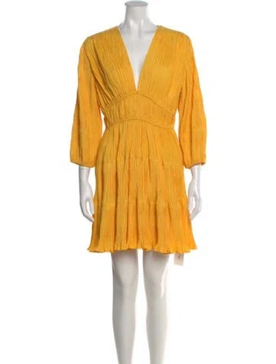 Pre-owned Maje V-neck Mini Dress In Gold
