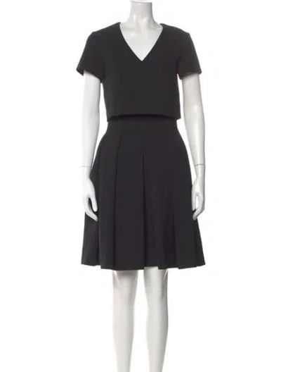 Pre-owned Maje V-neck Mini Dress In Gray