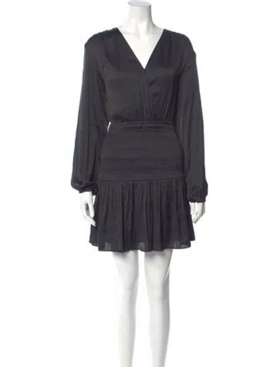Pre-owned Maje V-neck Mini Dress In Gray