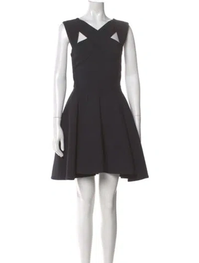 Pre-owned Maje V-neck Mini Dress In Gray