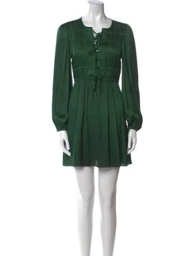 Pre-owned Maje V-neck Mini Dress In Green