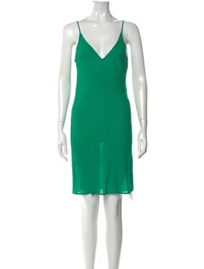 Pre-owned Maje V-neck Mini Dress In Green