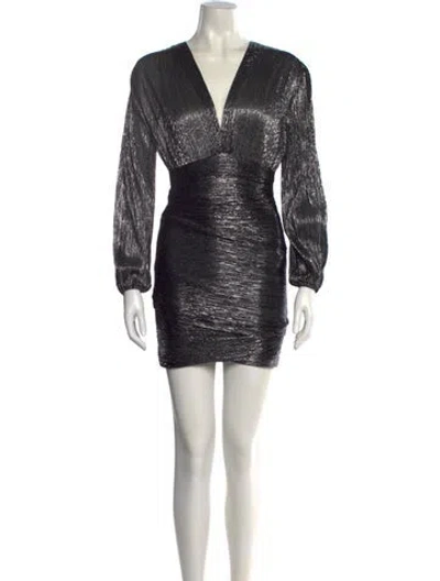 Pre-owned Maje V-neck Mini Dress In Multi