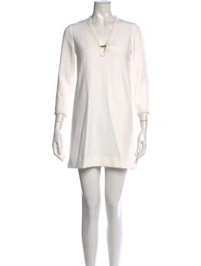Pre-owned Maje V-neck Mini Dress In Multi