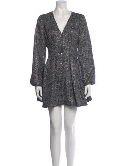 Pre-owned Maje V-neck Mini Dress In Neutral