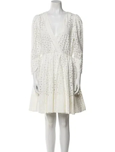 Pre-owned Maje V-neck Mini Dress In Neutral