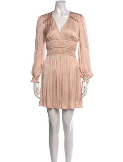 Pre-owned Maje V-neck Mini Dress In Neutral