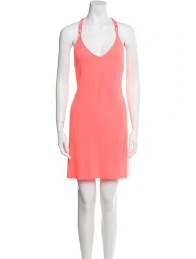 Pre-owned Maje V-neck Mini Dress In Orange