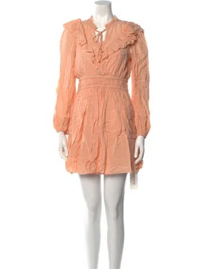 Pre-owned Maje V-neck Mini Dress In Pink