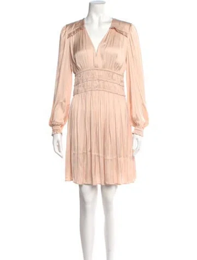 Pre-owned Maje V-neck Mini Dress In Pink