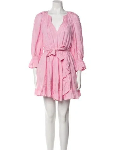 Pre-owned Maje V-neck Mini Dress In Pink