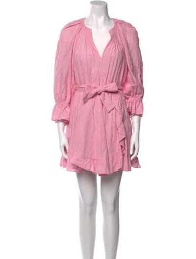 Pre-owned Maje V-neck Mini Dress In Pink