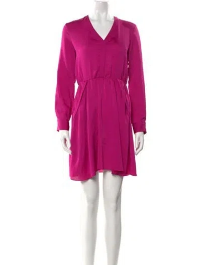Pre-owned Maje V-neck Mini Dress In Pink