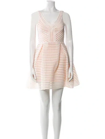 Pre-owned Maje V-neck Mini Dress In Pink