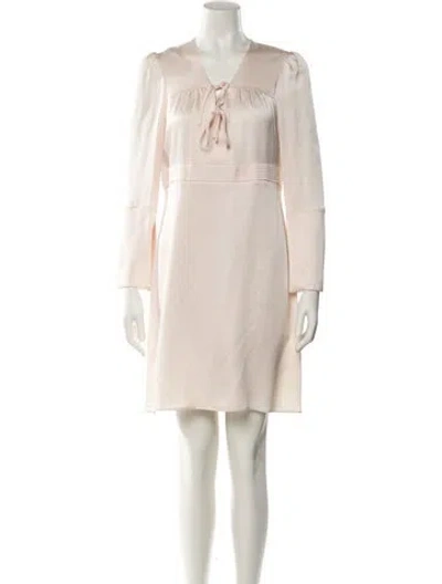 Pre-owned Maje V-neck Mini Dress In Pink