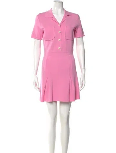 Pre-owned Maje V-neck Mini Dress In Pink