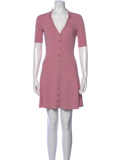 Pre-owned Maje V-neck Mini Dress In Pink