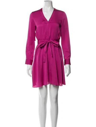 Pre-owned Maje V-neck Mini Dress In Pink