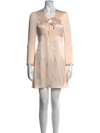 Pre-owned Maje V-neck Mini Dress In Pink