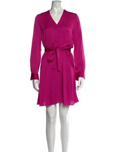Pre-owned Maje V-neck Mini Dress In Pink