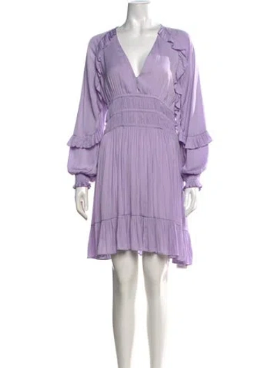 Pre-owned Maje V-neck Mini Dress In Purple