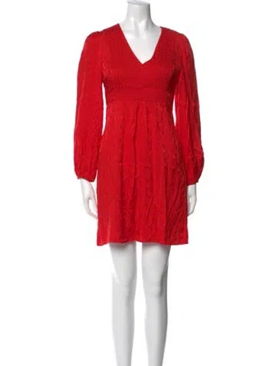Pre-owned Maje V-neck Mini Dress In Red