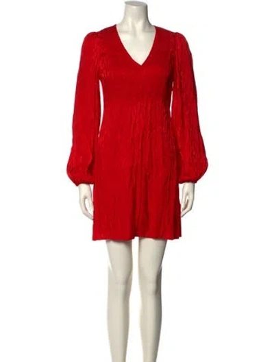 Pre-owned Maje V-neck Mini Dress In Red