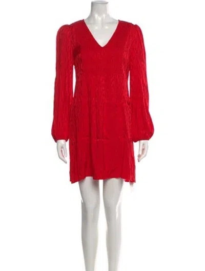 Pre-owned Maje V-neck Mini Dress In Red