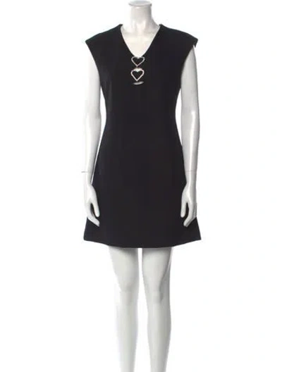 Pre-owned Maje V-neck Mini Dress W/ Tags In Black