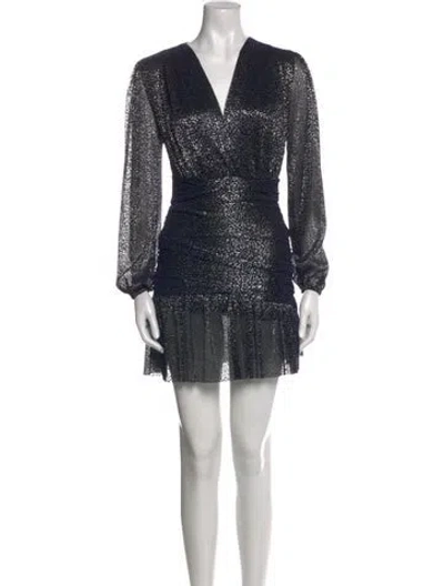 Pre-owned Maje V-neck Mini Dress W/ Tags In Black