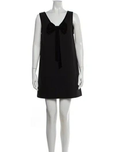 Pre-owned Maje V-neck Mini Dress W/ Tags In Black