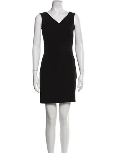 Pre-owned Maje V-neck Mini Dress W/ Tags In Black