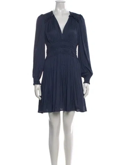 Pre-owned Maje V-neck Mini Dress W/ Tags In Blue