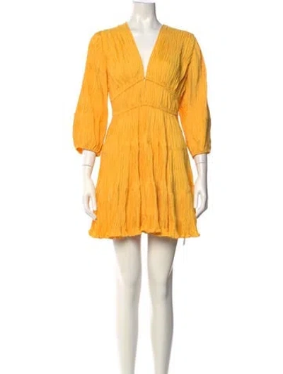 Pre-owned Maje V-neck Mini Dress W/ Tags In Gold