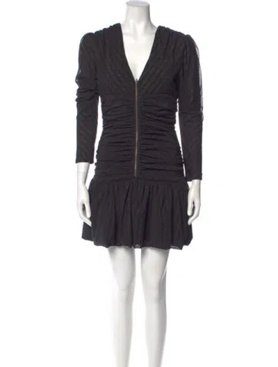 Pre-owned Maje V-neck Mini Dress W/ Tags In Gray