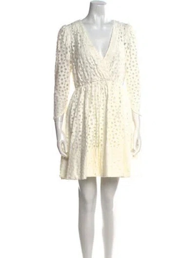 Pre-owned Maje V-neck Mini Dress W/ Tags In Neutral