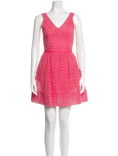 Pre-owned Maje V-neck Mini Dress W/ Tags In Pink