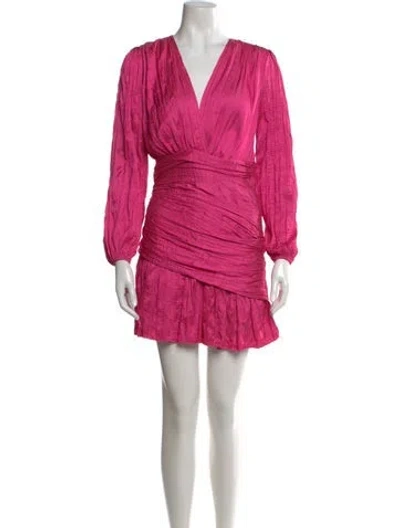 Pre-owned Maje V-neck Mini Dress W/ Tags In Pink
