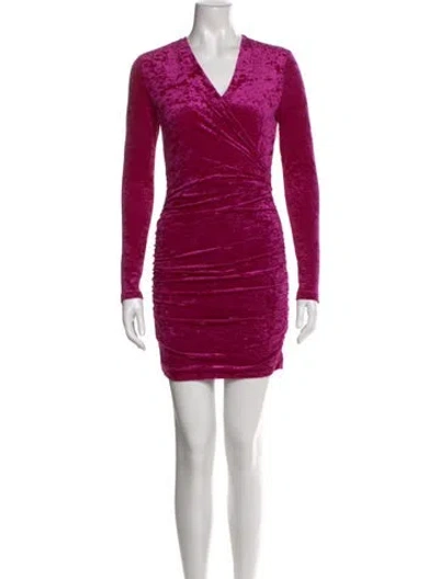 Pre-owned Maje V-neck Mini Dress W/ Tags In Purple