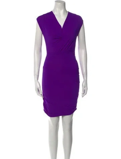 Pre-owned Maje V-neck Mini Dress W/ Tags In Purple