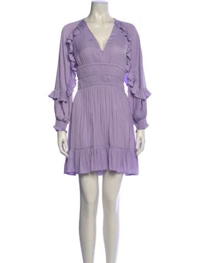 Pre-owned Maje V-neck Mini Dress W/ Tags In Purple